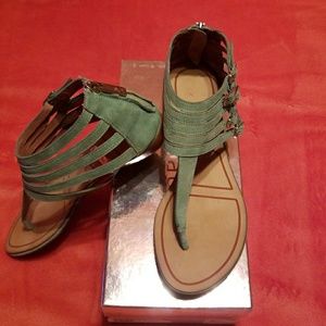 Matika brand nubuck strappy sandals.